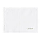Placemat Portofino Fiori White 20"x14" 100% linen, , hi-res image number 0